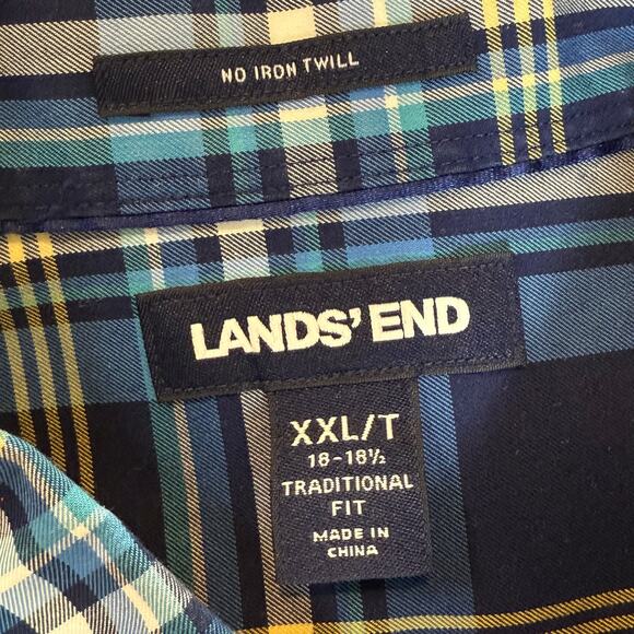 Lot of 3 Lands End No Iron Twill Shirts Size XXL/T Tall 18-18.5 Traditional Fit - Picture 9 of 16